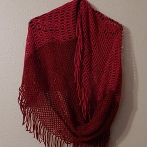 Fringed infinity scarf